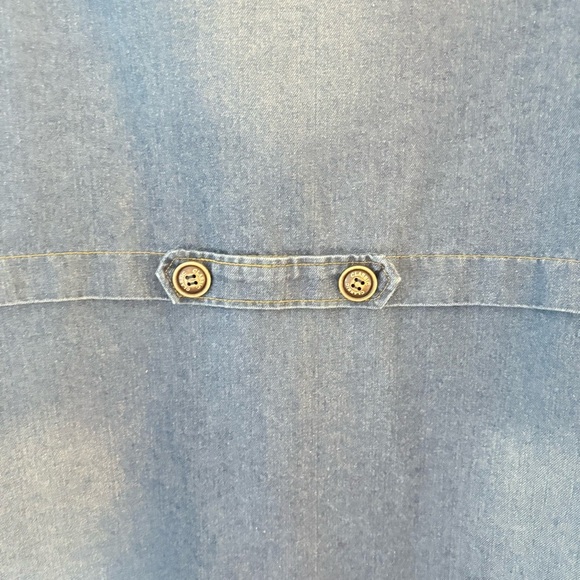 Classic Nautical Preppy Medium Wash Denim Double Breasted Jean Trench Co… - Picture 7 of 9